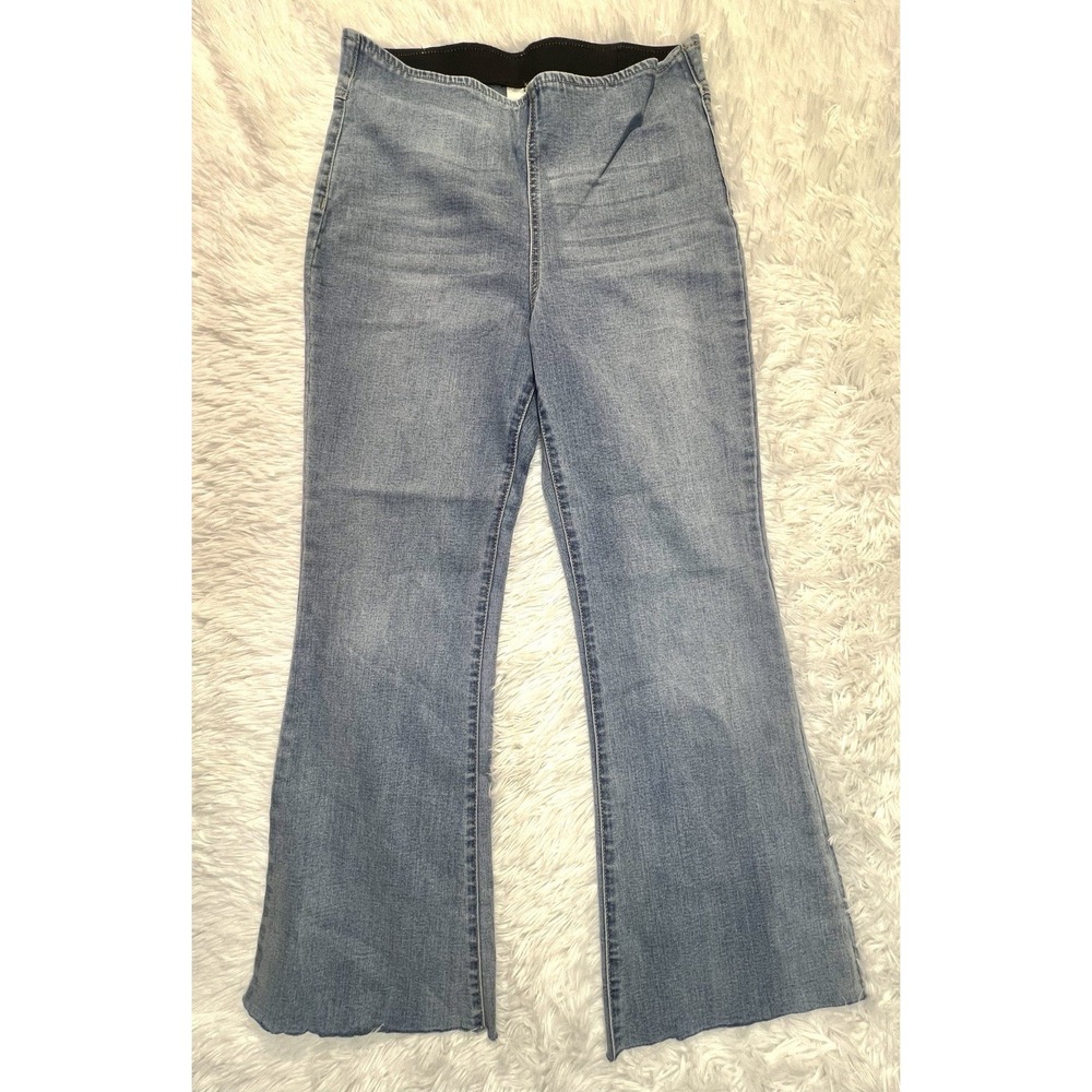 Hippie Knox Rose Flare Jeans Stretch Waist No Front Pockets Size 12 Large L